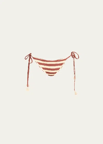 Johanna Ortiz Striped Riverside Bikini Bottoms In Red