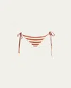 Shop Johanna Ortiz Striped Riverside Bikini Bottoms In Swimsuit Stripes Ecru  Marsala