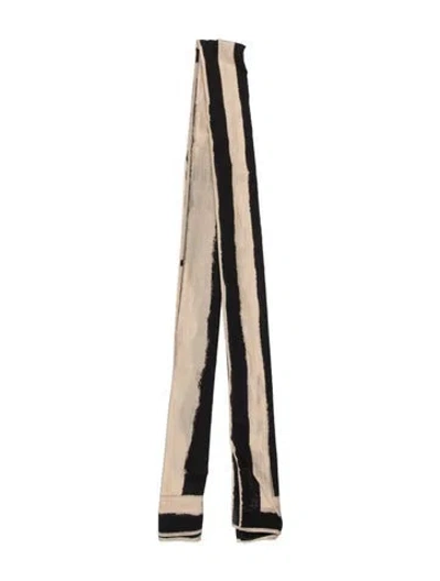 Pre-owned Johanna Ortiz Striped Scarf In Black
