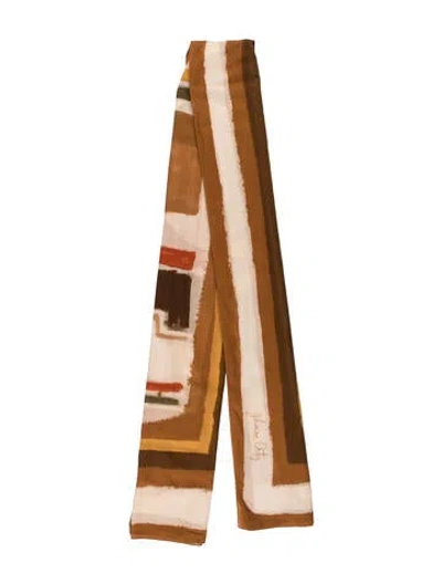 Pre-owned Johanna Ortiz Striped Scarf In Brown
