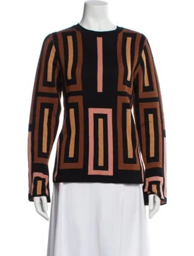 Pre-owned Johanna Ortiz Striped Scoop Neck Sweater In Multicolor