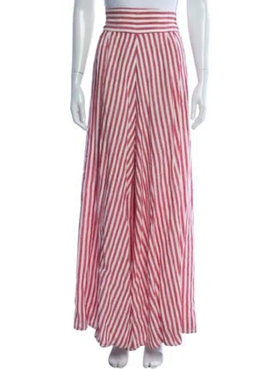Pre-owned Johanna Ortiz Striped Wide Leg Pants In Multi