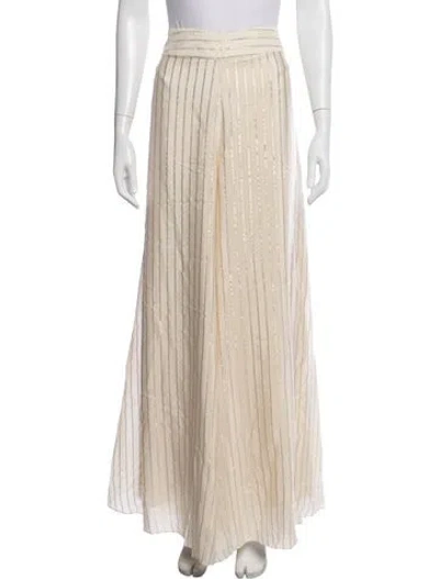 Pre-owned Johanna Ortiz Striped Wide Leg Pants In Neutrals