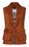 Johanna Ortiz Suede Visionary Vest In Brown