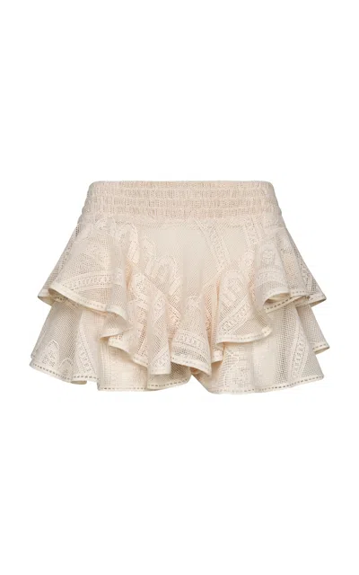 Johanna Ortiz Summer Theory Cotton Mini Skirt In White