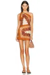 Johanna Ortiz Sun Traveller Printed Cotton-voile Mini Dress In Brown