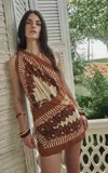 Johanna Ortiz Sun Traveller Printed Cotton Mini Dress In Brown