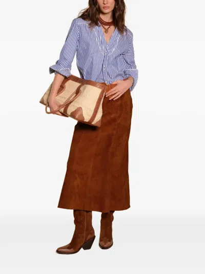 Johanna Ortiz Sundown Midi Skirt In Brown