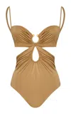 Johanna Ortiz Sunny Days Cutout One-piece Bathing Suit In Gold