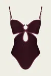 Johanna Ortiz Sunny Days Cutout One-piece Swimsuit In Burgundy