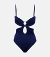 Johanna Ortiz Sunny Days Cutout One-piece Swimsuit In Blue