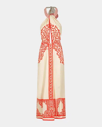 Johanna Ortiz Sunset Script Halterneck Maxi Dress In Multi