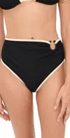 Johanna Ortiz Susurro Del Agua Bikini Bottoms Black/ecru In Black