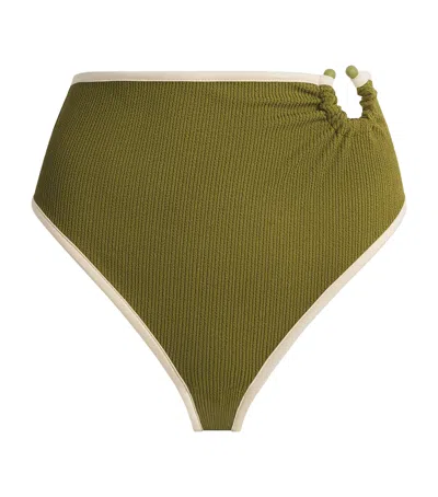 Johanna Ortiz Susurro High-rise Bikini Bottoms In Green