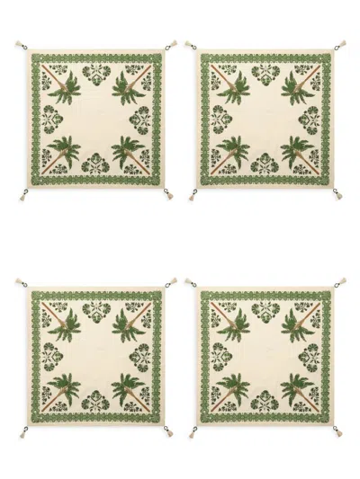 Johanna Ortiz Suzani Amazonico Napkins 4-piece Set In Green