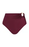 Johanna Ortiz Swim The Sea Tie-detailed Bikini Bottom In Berry