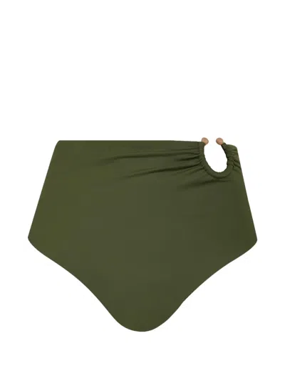 Johanna Ortiz Taita Cut-out Bikini Bottoms In Green