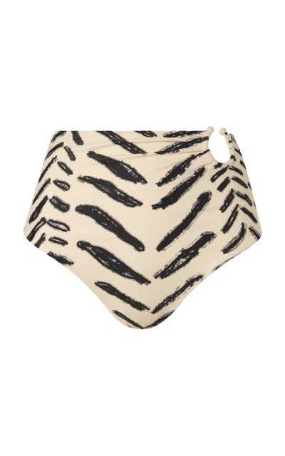 Johanna Ortiz Taita Printed High-rise Bikini Bottom In Multi