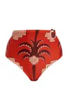 Johanna Ortiz Taita Ring-detailed High-waisted Bikini Bottom In Multi