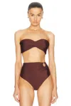 Johanna Ortiz Chocolate Taita High-waist Bikini Bottoms In Dark Chocolate