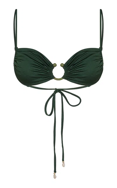 Johanna Ortiz Tangle Up U-ring Bikini Top In Green