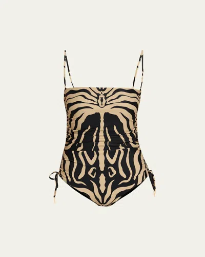 Johanna Ortiz Tarangire Animal-print Ruched One-piece Swimsuit In Multi