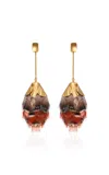 Johanna Ortiz Tarot Blooms Feather Earrings In Multi