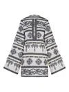 Johanna Ortiz Quetzalcalt Temple Long Sleeve Cotton Minidress In Multi