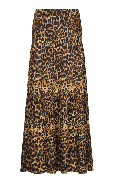 Johanna Ortiz Territorio Atemporal Cotton Maxi Skirt In Animal Print