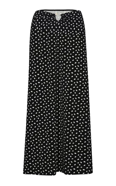 Johanna Ortiz Terry Dots Keel Midi Skirt In Black