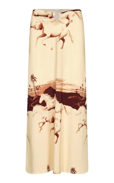 Johanna Ortiz Terry Keel Midi Skirt In Neutral