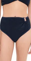 Johanna Ortiz Terry Navy Susurro Del Agua Bikini Bottoms Navy In Blue