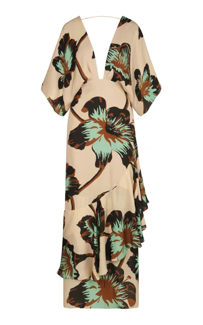 Johanna Ortiz Tesoro Escondido Silk Maxi Dress In Multi