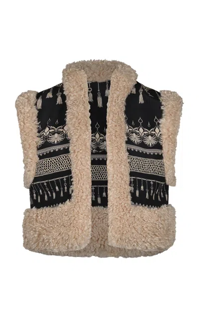 Johanna Ortiz The Explorer Embroidered Leather Vest In Multi