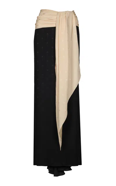 Johanna Ortiz The Hidden Pavilion Draped Maxi Skirt In Multi