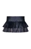 Johanna Ortiz The Last One Fringed Silk Mini Skirt In Black