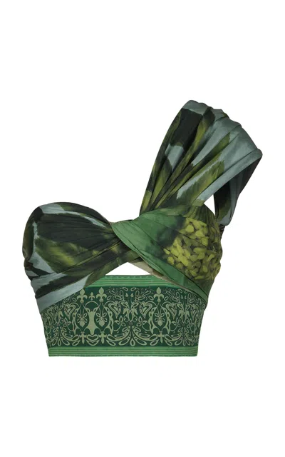 Johanna Ortiz The Last Shoreline Printed Silk-cotton Top In Green