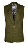 Johanna Ortiz The Moorish Legacy Oversized Linen Vest In Olive