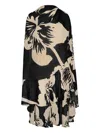 Johanna Ortiz The Old Garden Floral-print Ruffled Cape In Black