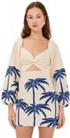 Johanna Ortiz The Power Of The Sea Dress In Ecru Blue In Ecru/blue