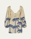 Johanna Ortiz The Power Of The Sea Dress In Ecru Blue In Ecru/blue
