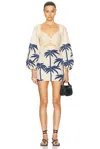 Johanna Ortiz The Power Of The Sea Dress In Ecru Blue In Ecru & Blue