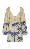 Johanna Ortiz The Power Of The Sea Cutout Embroidered Cotton-blend Voile Mini Dress In White