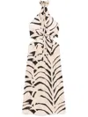 Johanna Ortiz The Rhythm Of Sea Midi Dress In Neutrals