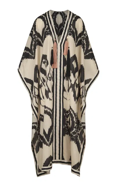 Johanna Ortiz The Wind Of Palms Printed Cotton Tunic Midi Dress In White