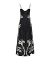 Johanna Ortiz Womens Enlightened Sailor Shoulder-straps Linen Maxi Dress Tropical Catch In Black