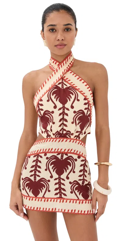 Johanna Ortiz Tide Strength Halterneck Dress In Neutral
