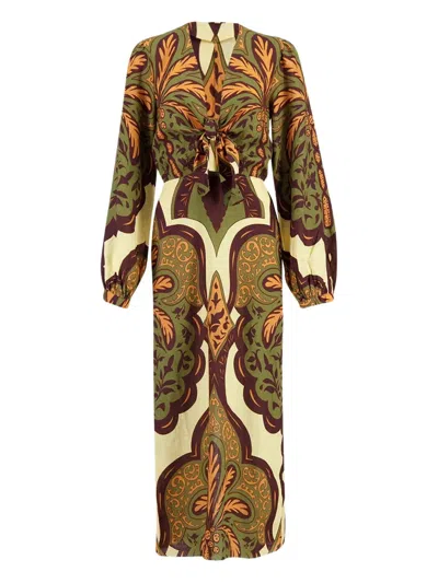 JOHANNA ORTIZ TIE-FRONT PAISLEY PRINT DRESS