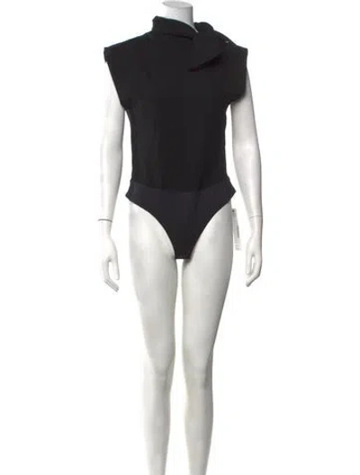 Pre-owned Johanna Ortiz Tie Neck Sleeveless Bodysuit In Black