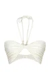 Johanna Ortiz Tiller Halter Bikini Top In Ivory